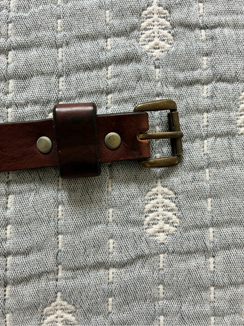Swedish Brown Leather Thin Full Grommet Belt - Picture 3 of 5